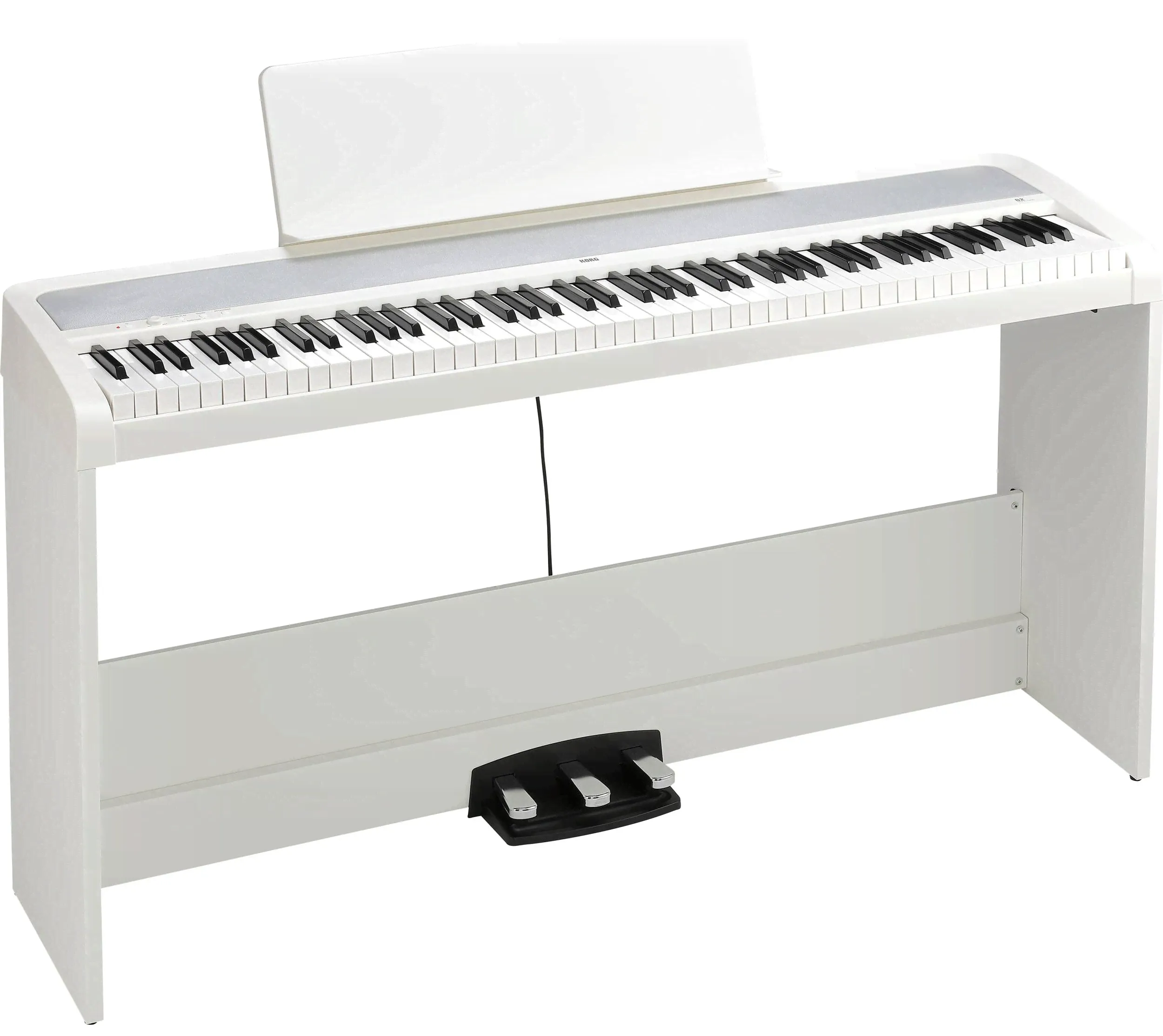 KORG B2SP WH цифровое пианино, взвешенная клавиатура, 12 тембров, цвет белый, полифония 120 голосов, акустика 8W, usb, Audio In.