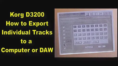 Korg D3200 - How to Export Individual Tracks to a Computer or DAW