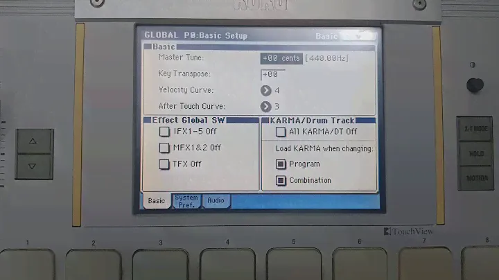 KORG M3, KRONOS, KEYBOARD - HOW TO CALIBRATE THE SETTINGS (CALIBRATION FUNCTION OPERATION PROCEDURE)