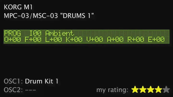 KORG M1 Card Set MPC-03/MSC-03 "Drums 1"