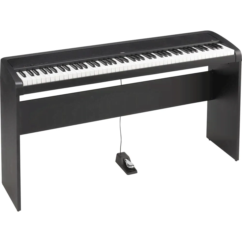 KORG B2-BK цифровое пианино, взвешенная клавиатура, 12 тембров , педаль, адаптер питания в комплекте, цвет черный, полифония 120 голосов, акустика 8W, usb, Audio In-4