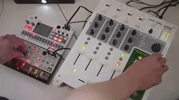 Volca Sample + Volca Bass + Korg KM402 Mixer Demo