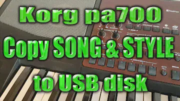 Korg pa700: How to copy Songs  and Styles to USB drive