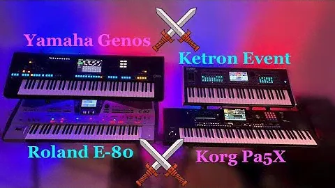 Korg Pa5X⚔️Ketron Event⚔️Yamaha Genos⚔️Roland E-80 ➜ sound comparison ➜ "Get Lucky"