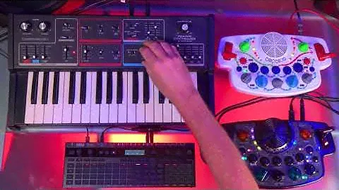Live hardware sequencing Blipbloxes with the Korg SQ-64.