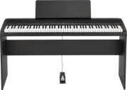 KORG B2-BK цифровое пианино, взвешенная клавиатура, 12 тембров , педаль, адаптер питания в комплекте, цвет черный, полифония 120 голосов, акустика 8W, usb, Audio In